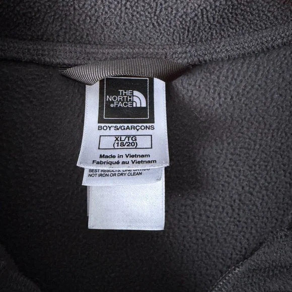 The North Face Kids Gray Yellow Quarter Zip-Up Fleece Boy’s XL 18/20 - Picture 7 of 10